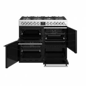 Stoves 100 cm Precision Deluxe Range Cooker Dual Fuel - Stainless Steel - A Rated - 1