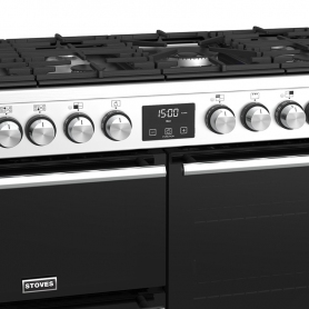 Stoves 100 cm Precision Deluxe Range Cooker Dual Fuel - Stainless Steel - A Rated - 3