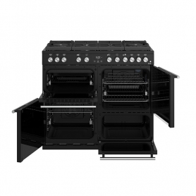 Stoves 100 cm Precision Deluxe Range Cooker Dual Fuel GTG - Black - A Rated - 1