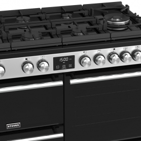 Stoves 100 cm Precision Deluxe Range Cooker Dual Fuel GTG - Stainless Steel   - A Rated - 3