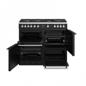 Stoves 100 cm Precision Deluxe Range Cooker Gas - Black - A Rated - 1