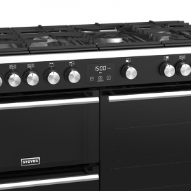 Stoves 100 cm Precision Deluxe Range Cooker Gas - Black - A Rated - 4