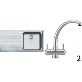 Franke AGX 611-100 Stainless Steel 1.0 Bowl Reversible Sink And Tap - 3