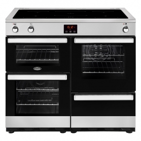 Belling 100 cm Cookcentre Electric Induction Range Cooker - Stainless Steel - A Rated