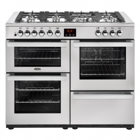 Belling 110 cm Cookcentre Dual Fuel Range Cooker - Professional Stainless Steel - A Rated