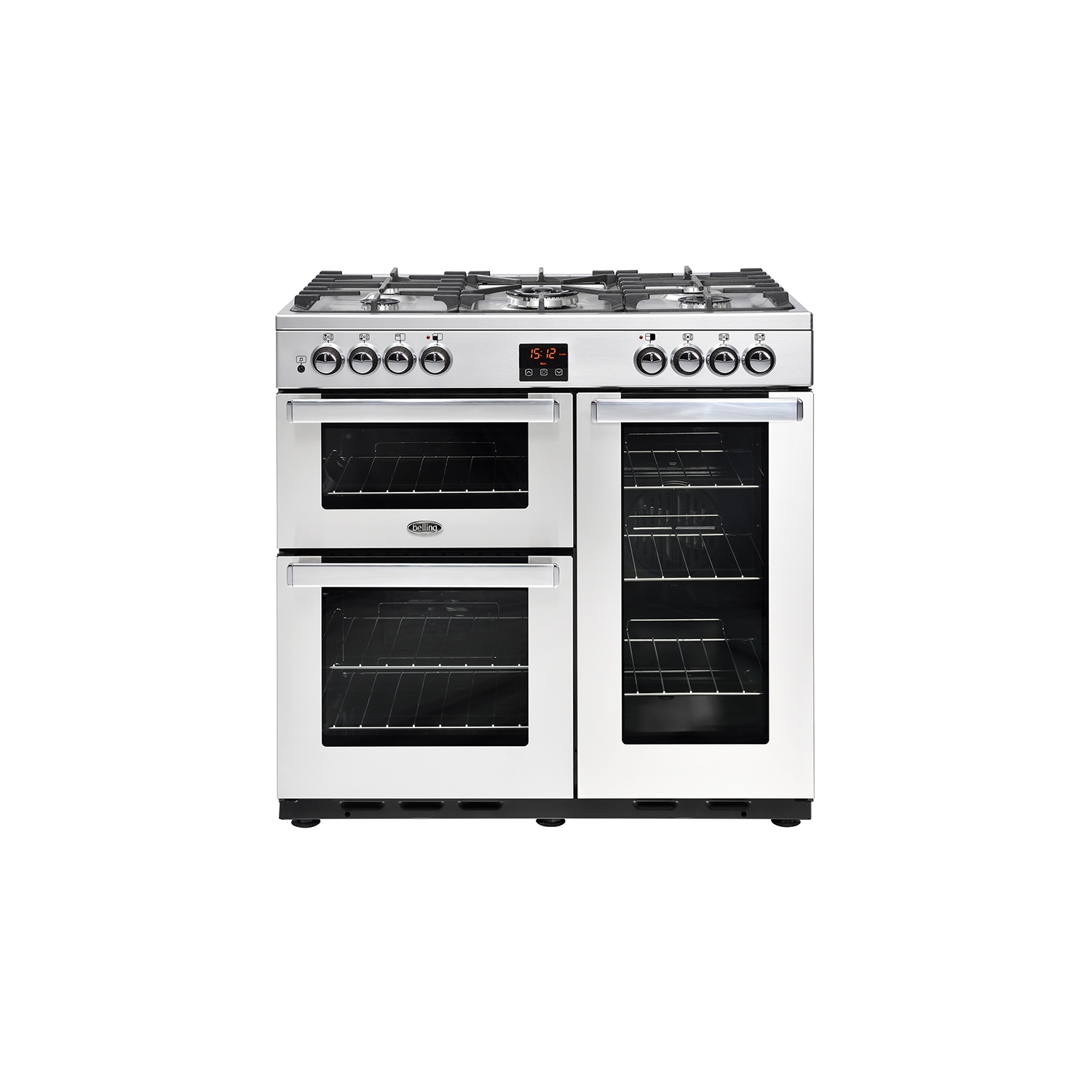 Belling 90 cm Cookcentre Dual Fuel Range Cooker - Professional Stainless Steel - A Rated - 0
