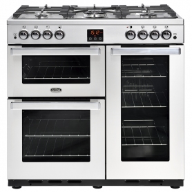 Belling 90 cm Cookcentre Gas Range Cooker - Professional Stainless Steel - A Rated