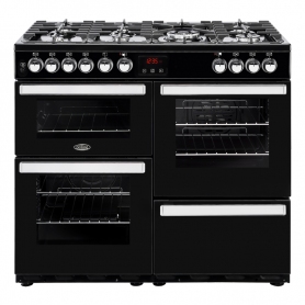 Belling 100 cm Cookcentre Dual Fuel Range Cooker - Black - A Rated