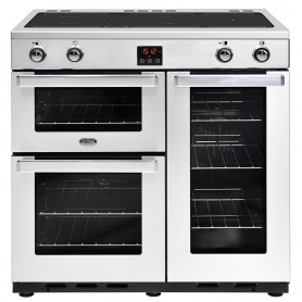 Belling 90 cm Cookcentre Electric Induction Range Cooker - Professional Stainless Steel - A Rated