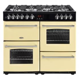 Belling 100 cm Farmhouse Dual Fuel Range Cooker - Cream - A Rated