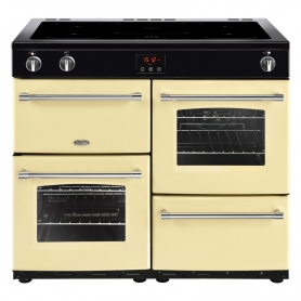 Belling 100 cm Farmhouse Electric Induction Range Cooker - Cream - A Rated
