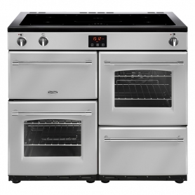 Belling 100 cm Farmhouse Electric Induction Range Cooker - Silver - A Rated