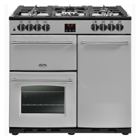 Belling 90 cm Farmhouse Dual Fuel Range Cooker - Silver - A Rated