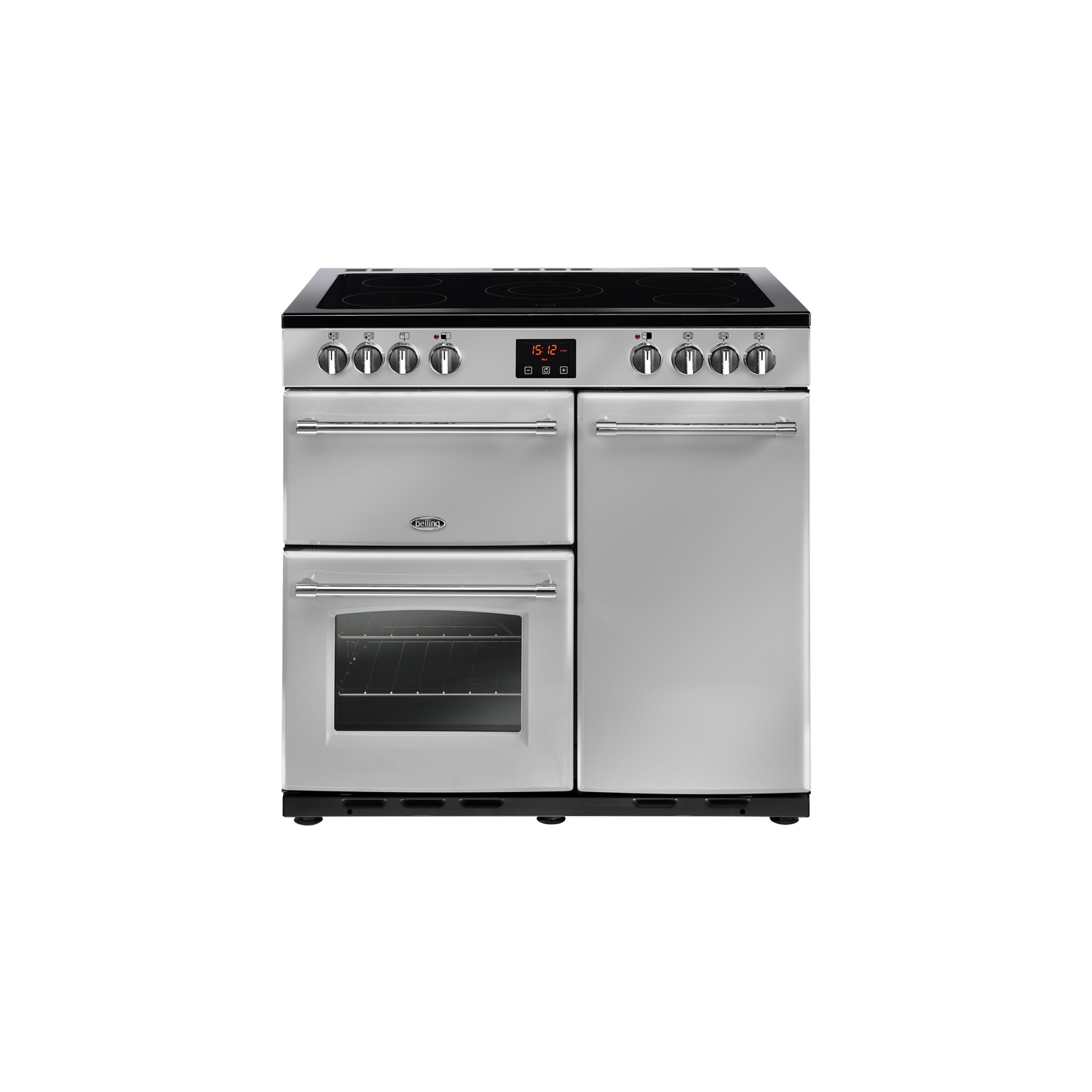 Belling 90 cm Farmhouse Electric Range Cooker - Silver - A Rated - 0