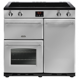 Belling 90 cm Farmhouse Electric Induction Range Cooker - Silver - A Rated