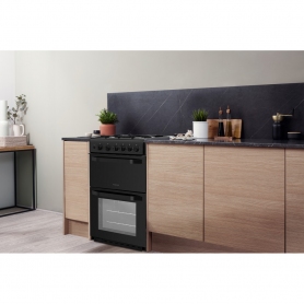 Hotpoint 50cm Gas Cooker - Black - A+ Energy Rated - 4