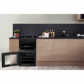 Hotpoint 50cm Gas Cooker - Black - A+ Energy Rated - 6