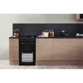 Hotpoint 50cm Gas Cooker - Black - A+ Energy Rated - 7