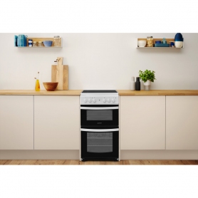 Indesit 50cm Electric Cooker With Ceramic Hob - White - A Rated - 1