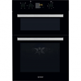 Indesit Built In Electric Double Oven - Black - A Rated