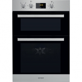 Indesit Built In Electric Double Oven - Stainless Steel - A Rated