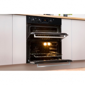 Indesit Built In Electric Double Oven - Black - B Rated - 2