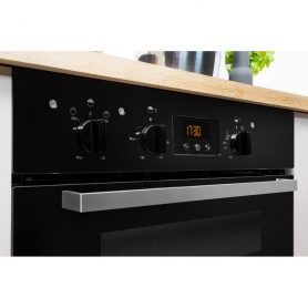 Indesit Built In Electric Double Oven - Black - B Rated - 4