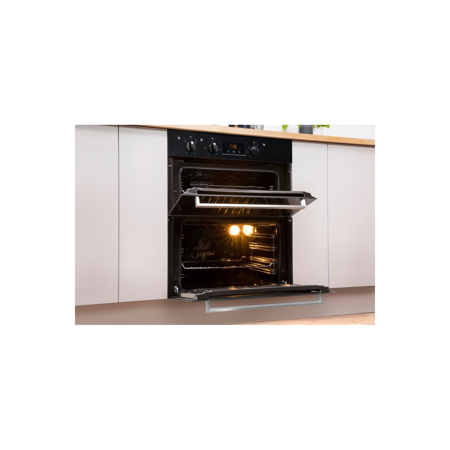 Indesit Built In Electric Double Oven - Black - B Rated - 5