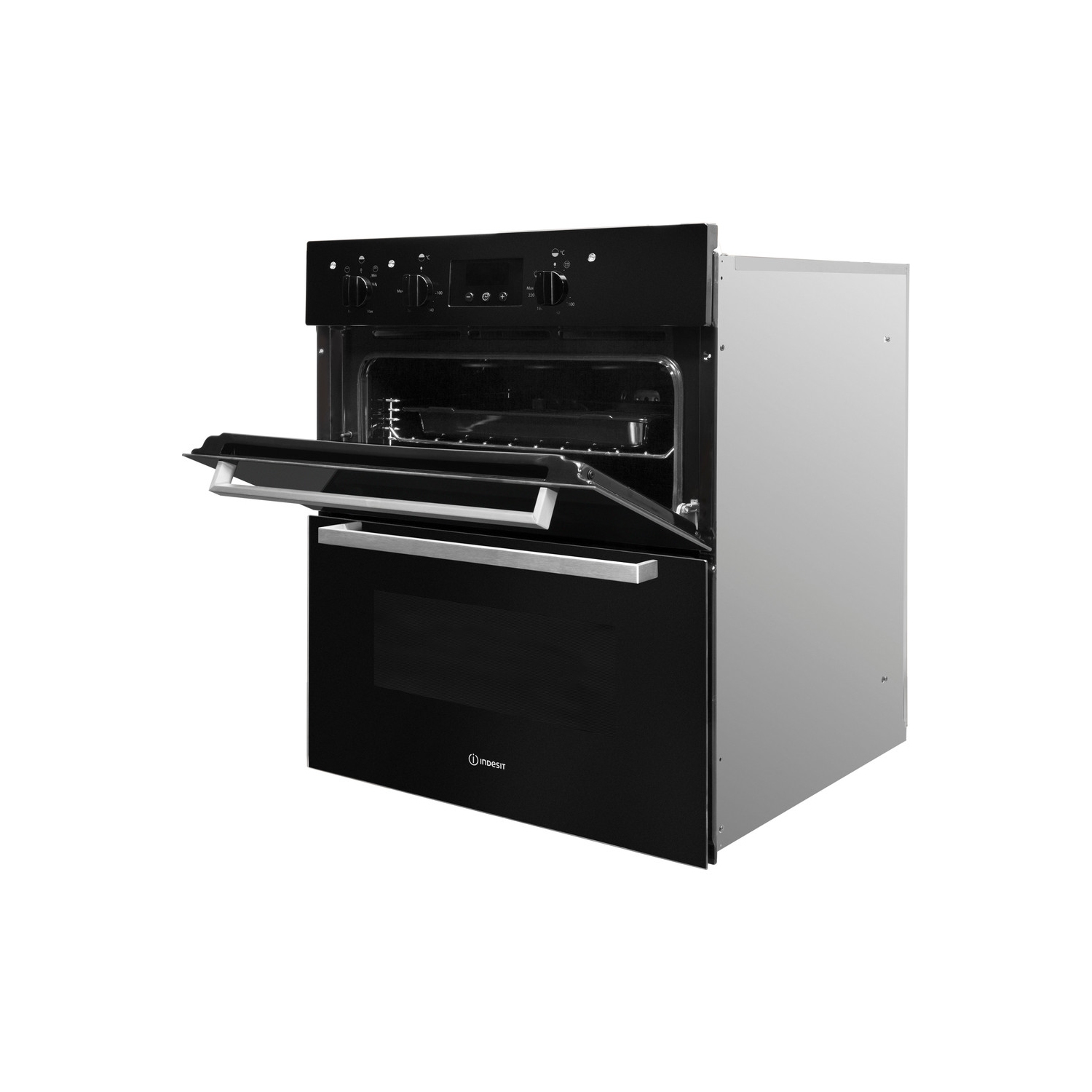 Indesit Built In Electric Double Oven - Black - B Rated - 6
