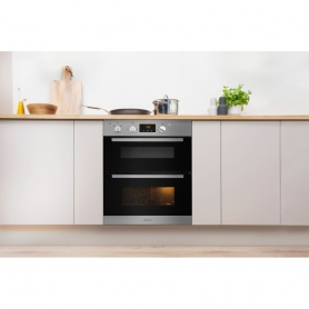 Indesit Built In Electric Double Oven - Stainless Steel - B Rated - 2