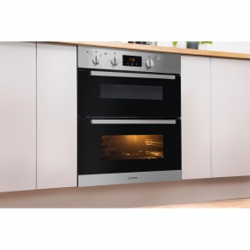 Indesit Built In Electric Double Oven - Stainless Steel - B Rated - 5