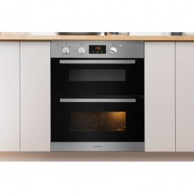 Indesit Built In Electric Double Oven - Stainless Steel - B Rated - 6