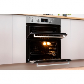 Indesit Built In Electric Double Oven - Stainless Steel - B Rated - 8