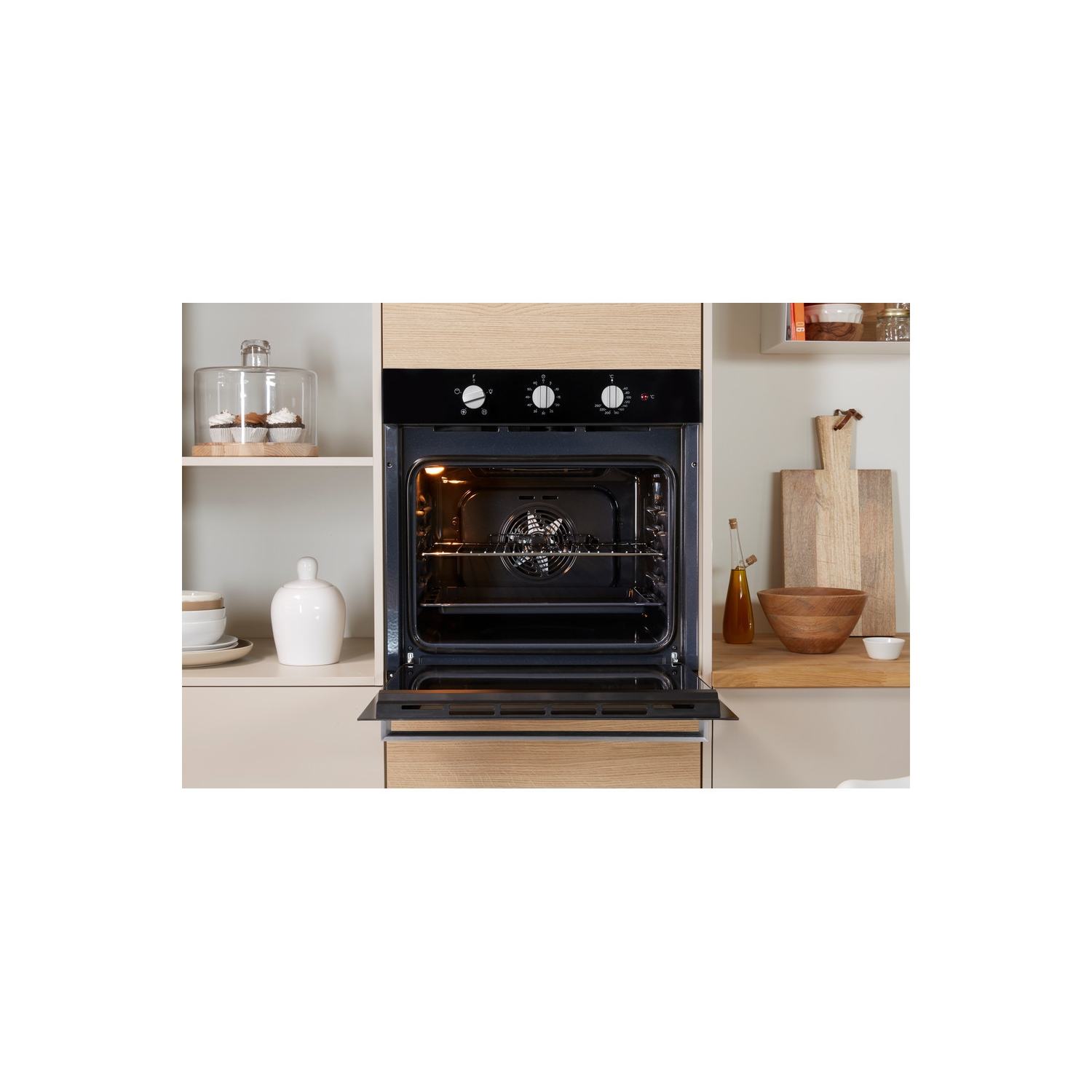 Indesit Built In Electric Single Oven - Black - A Rated - 1