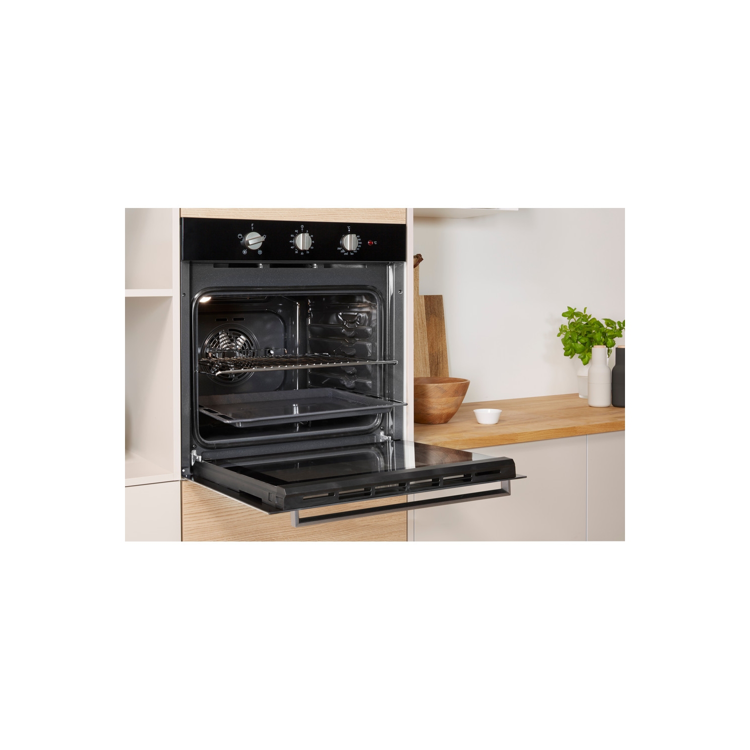 Indesit Built In Electric Single Oven - Black - A Rated - 3