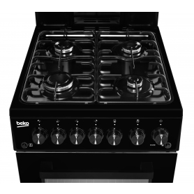 Beko 50 cm Single Oven Gas Cooker - Black - A Rated - 2