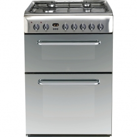 Indesit 60cm Dual Fuel Cooker - Stainless Steel - A Rated