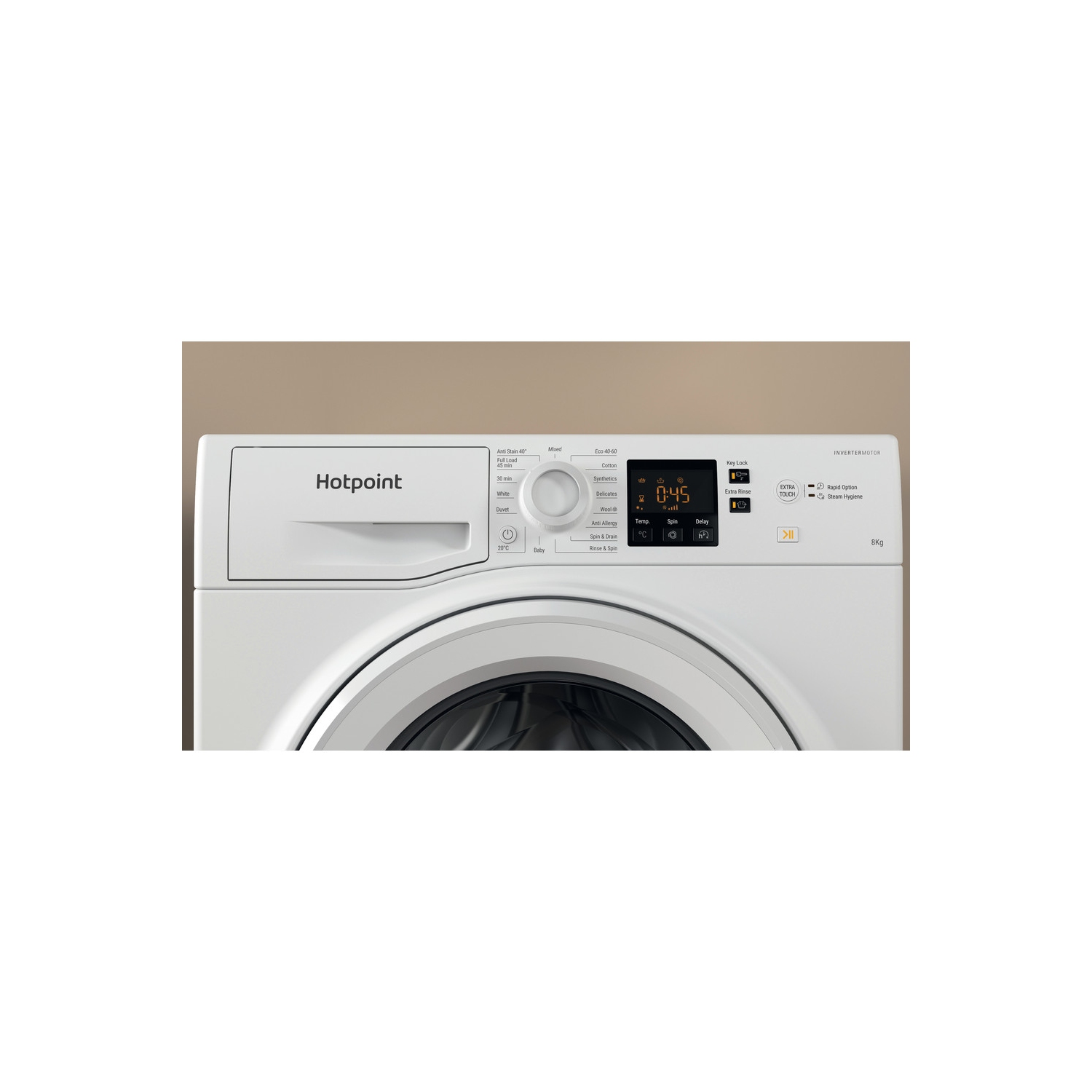 Hotpoint 8kg 1400 Spin Washing Machine - White - D - 5