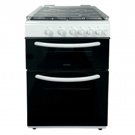 Statesman 60cm Glass Lid Double Oven Gas Cooker White - 1