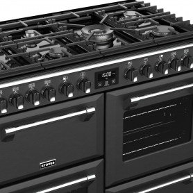 Stoves 100 cm Richmond Deluxe Dual Fuel Range Cooker - Black- A Rated - 2