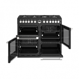 Stoves 100 cm Sterling Deluxe Dual Fuel Range Cooker - Black - A Rated - 1