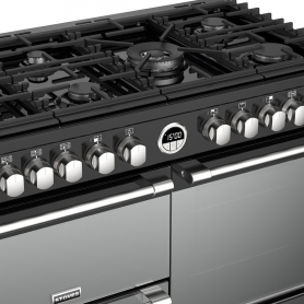 Stoves 100 cm Sterling Deluxe Dual Fuel Range Cooker - Black - A Rated - 3