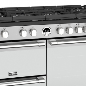 Stoves 100 cm Sterling Deluxe Dual Fuel GTG Range Cooker - Stainless Steel - A Rated - 2