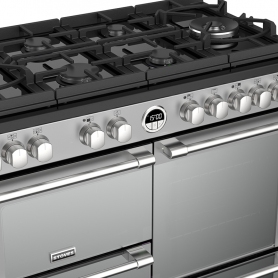 Stoves 100 cm Sterling Deluxe Dual Fuel GTG Range Cooker - Stainless Steel - A Rated - 3