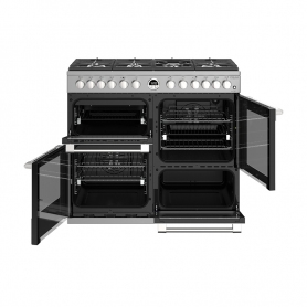 Stoves 100 cm Sterling Deluxe Dual Fuel Range Cooker - Stainless Steel - A Rated - 1