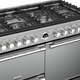 Stoves 100 cm Sterling Deluxe Dual Fuel Range Cooker - Stainless Steel - A Rated - 3