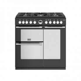 Stoves 90 cm Sterling Deluxe Dual Fuel Range Cooker - Black - A Rated