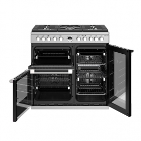 Stoves 90 cm Sterling Deluxe Dual Fuel Range Cooker - Stainless Steel - A Rated - 1