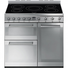 Smeg 90cm Electric Range Cooker with Induction Hob - Stainless Steel - A Rated