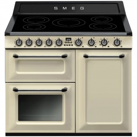 Smeg 100cm Victoria Electric Induction Range Cooker - Cream - A Rated